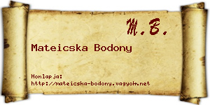 Mateicska Bodony névjegykártya